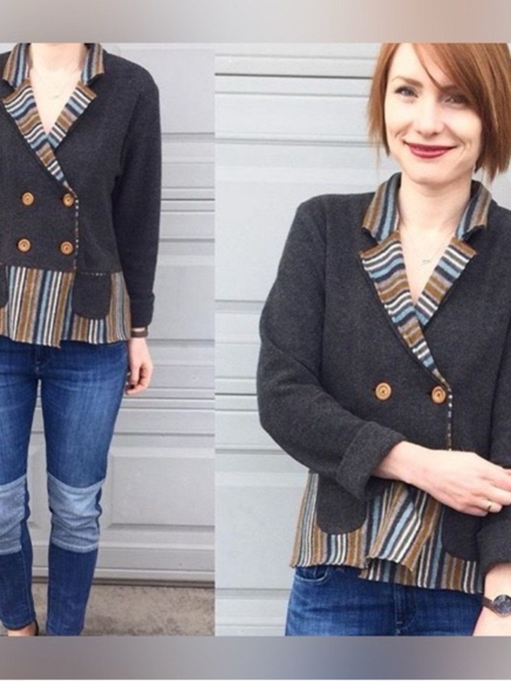 Anthropologie Sparrow Enforcer Small 100% Lamb Wool Double Breasted Cardigan